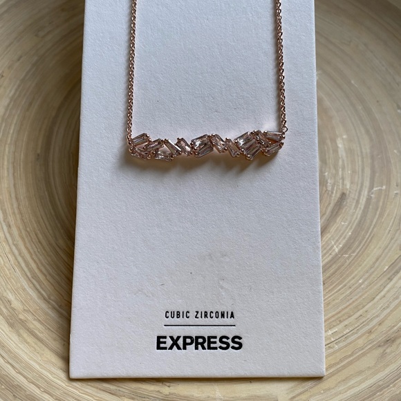 NWT Express Cubic Zirconia Rose Gold Necklace - Picture 7 of 8
